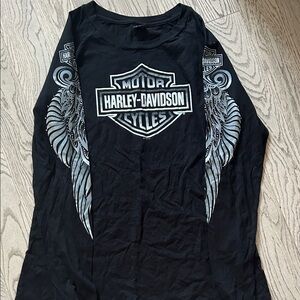 Harley-Davidson Black and Silver Winged Tee